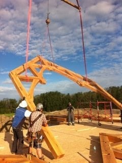 timber frame raising riverbend