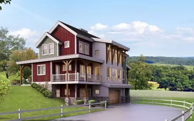 barn style timber frame home