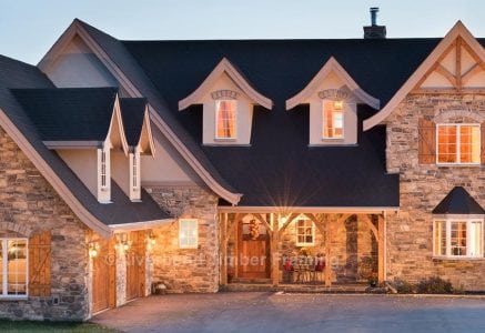 european style timber frame home