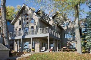 timber frame lake home