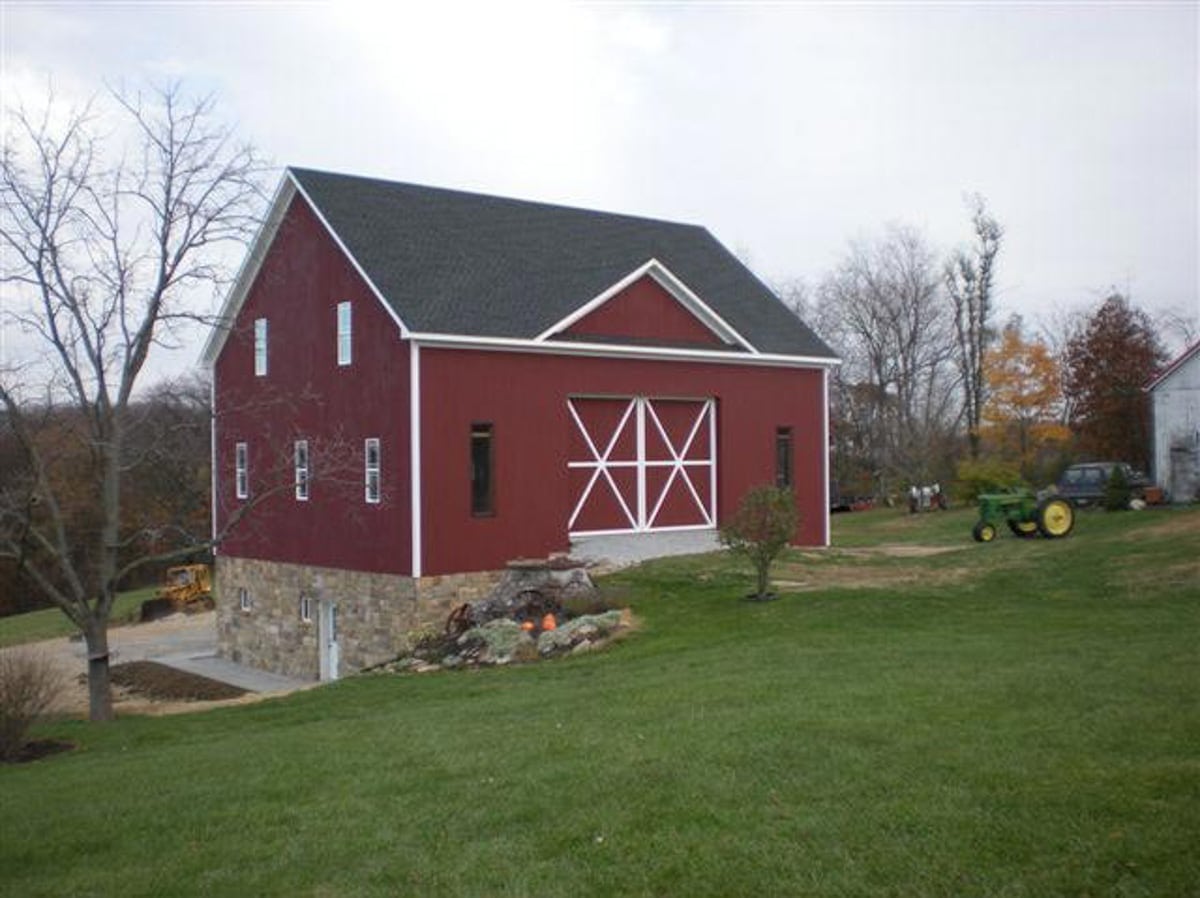 red barn style home