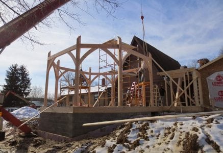 monastery-chapel-timbers.jpg - timber frame structure being erected for a monastery chapel
