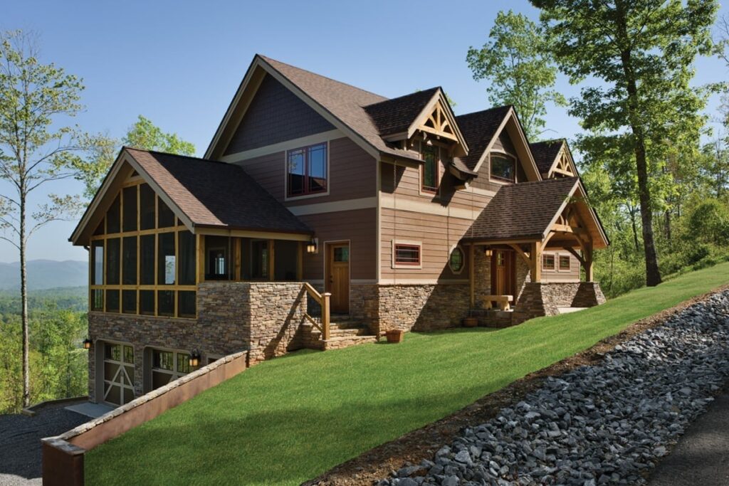 timber frame home exterior