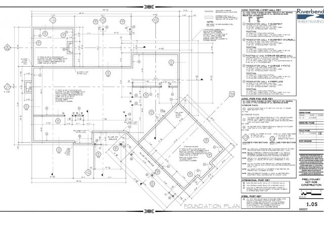 foundation plan blueprint for a timber frame home