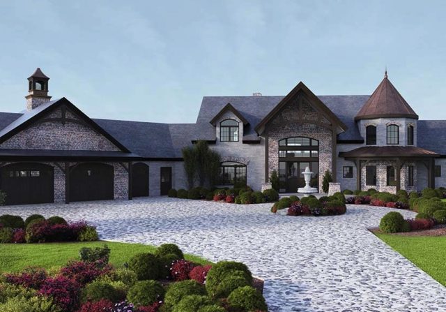 european style home rendering