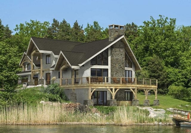 rendering of a timber-frame-home-riverbend