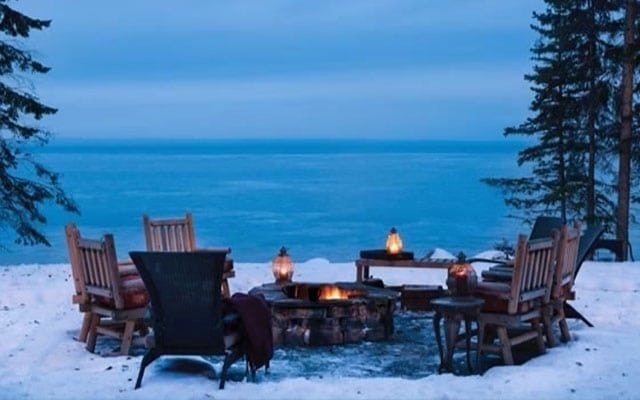 waterfront view custom timber frame home