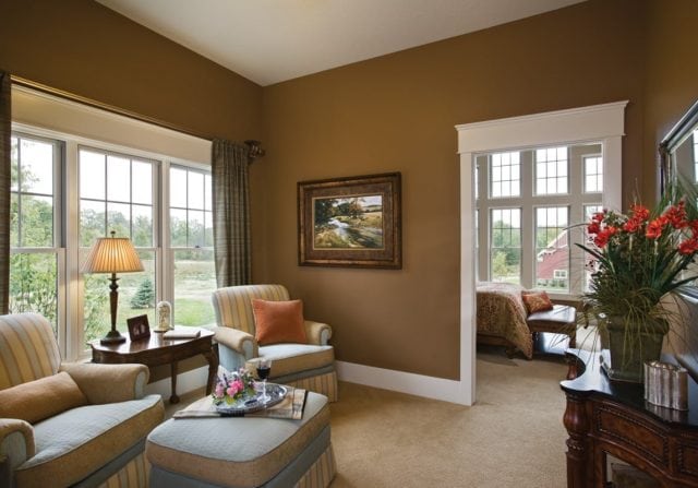 master suite in a timber home