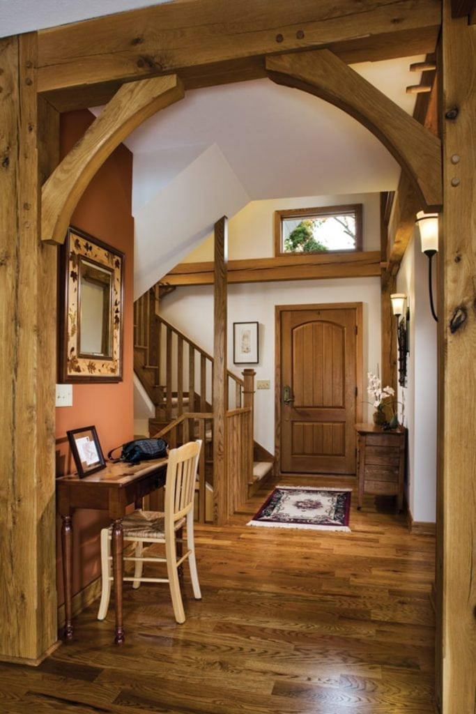timber frame foyer
