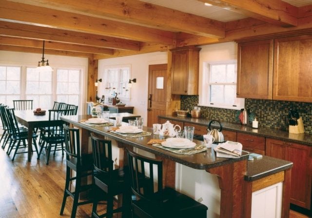 timber frame dining area