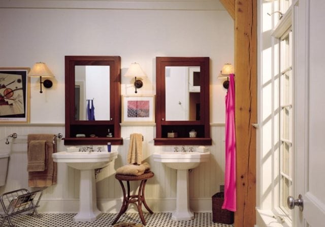 twin pedestal sinks luxury bath riverbend