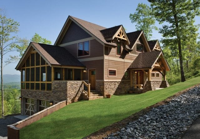 timber frame home exterior