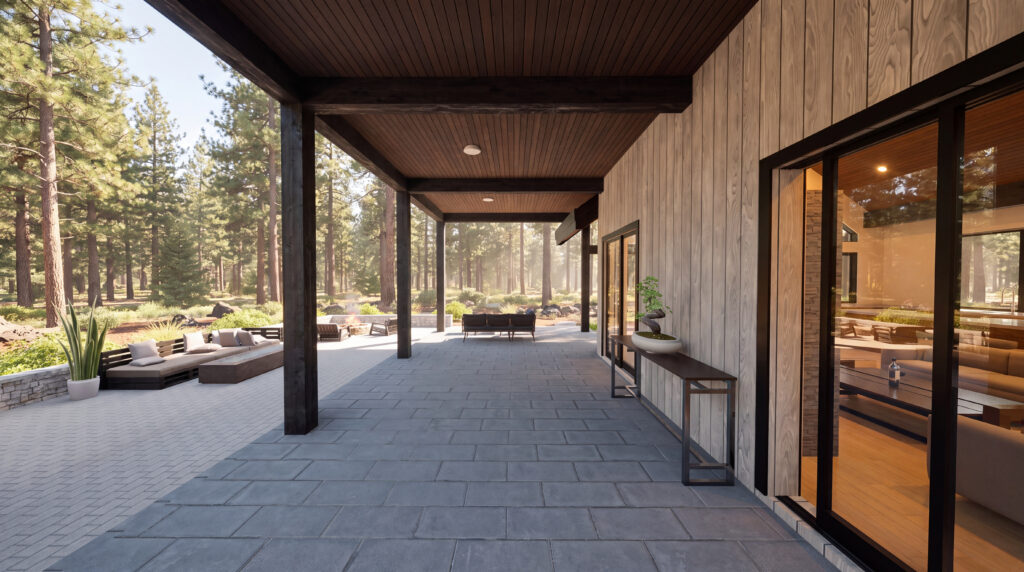 {"geometryOverride":0,"materialOverride":100,"promptStrength":60,"isInterior":false,"isTurboNature":false,"isAtmospheric":false,"isArielView":false,"isCinematic":false,"isFilm":false,"seed":-1,"userPrompt":"Architectural editorial photograph for ArchDaily, 8k resolution, photorealistic  residential building based on the image, set in a dense high desert Ponderosa pine forest near Bend, Oregon. The camera perspective is to not be adjusted and is meant to stay true, and zero barrel distortion.mid-day sunlight, subtle volumetric light rays., The original architectural silhouette and material colors are strictly maintained: the distinctive light wood tone and vertical siding pattern from image are preserved but enhanced with raw. Hyper-realistic reflections on the double-glazed glass panels reveal the warm., Balanced color grading mixing cool overhead ambient skylight shadows with warm direct sunlight and interior glow. High dynamic range, sharp focus across all structural elements, authentic tactile surfaces, cinematic depth of field, and neutral atmospheric haze. Shot with Hasselblad H6D-100c medium format camera quality., ensure the surrounding landscape is of Bend Oregon , ensure that the landscaping is cohesive and blends well but isn't overwhelming., DO NOT by any means change the camera angle , do not alter the image position AT ALL!, never move the image or change its positioning , ensure the sun is facing the house and the house is well lit. , do not change ethe camera angle please never change the camera ","userNegativePrompt":"","renderEngineVersion":"Version 7","temperature":100,"styleChips":[]}